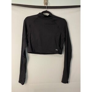 Duluth Trading Womens Suit Up Swim Built in Bra Cropped Rashguard Black
Size 12